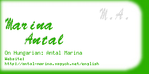 marina antal business card